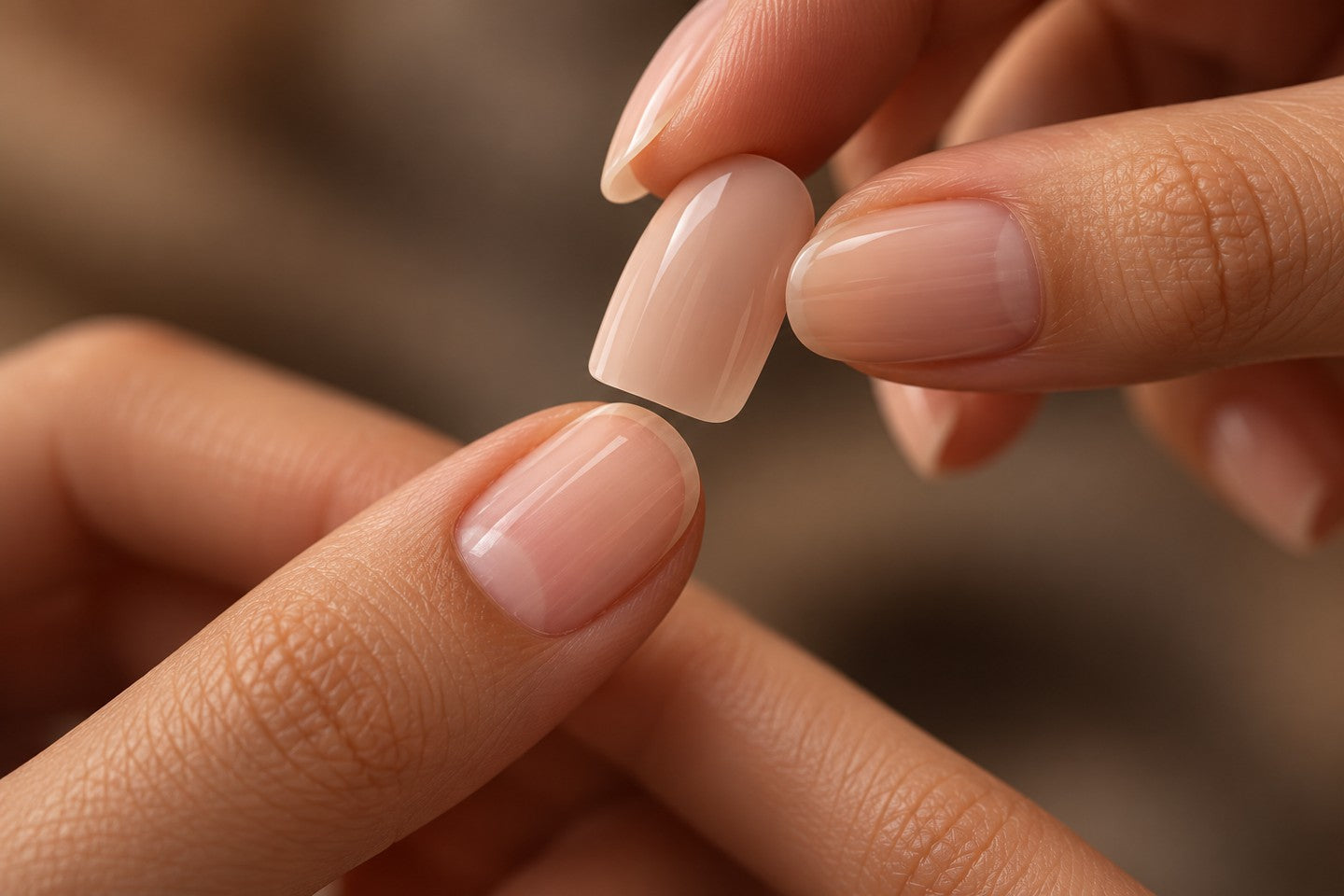 Passform eines Press-on-Nagels am Naturnagel prüfen